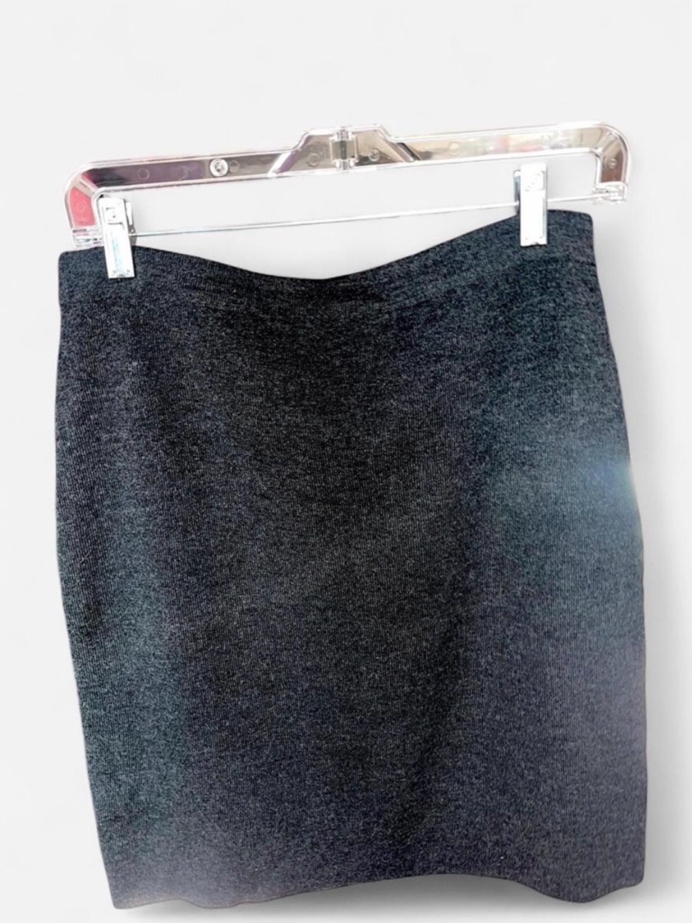 100% Wool Vintage Dark Gray Midi Skirt